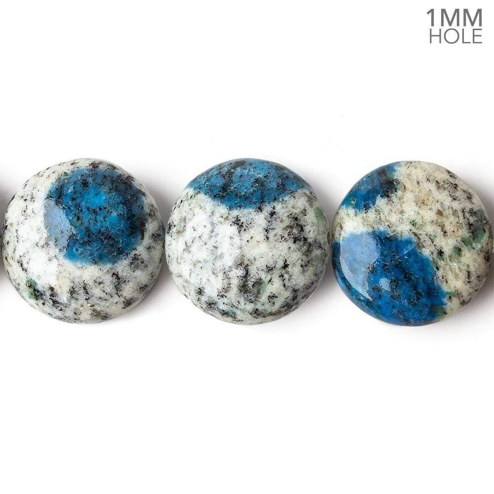 15mm K2 plain coin beads 8 inch 14beads 1mm hole (ONLINE ORDER ONLY)