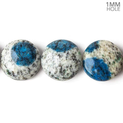 15mm K2 plain coin beads 8 inch 14beads 1mm hole (ONLINE ORDER ONLY)