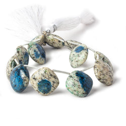 15mm K2 Azurite Granite "K2 Jasper" plain pillow beads 8 inch 12 pieces (ONLINE ORDER ONLY)