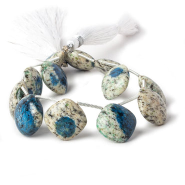 15mm K2 Azurite Granite "K2 Jasper" plain pillow beads 8 inch 12 pieces (ONLINE ORDER ONLY)