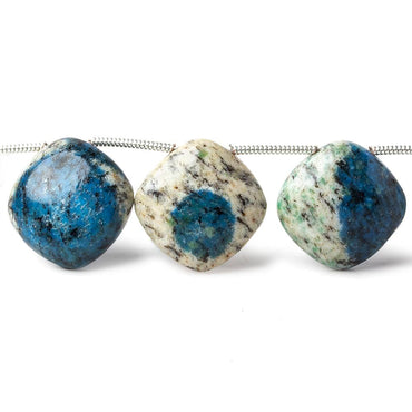 15mm K2 Azurite Granite "K2 Jasper" plain pillow beads 8 inch 12 pieces (ONLINE ORDER ONLY)