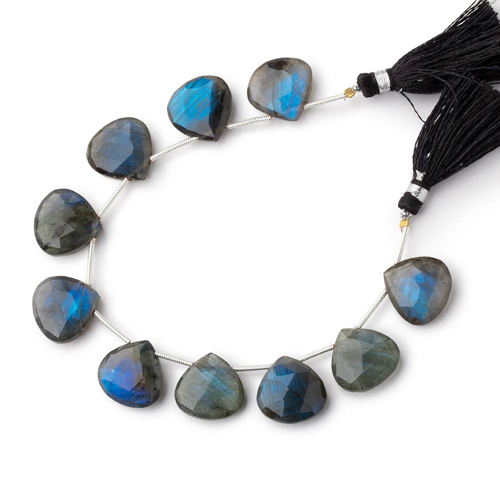 15mm Labradorite Faceted Heart Beads 6 inch 10 pieces (ONLINE ORDER ONLY)