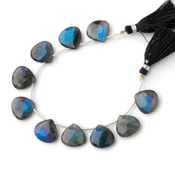 15mm Labradorite Faceted Heart Beads 6 inch 10 pieces (ONLINE ORDER ONLY)
