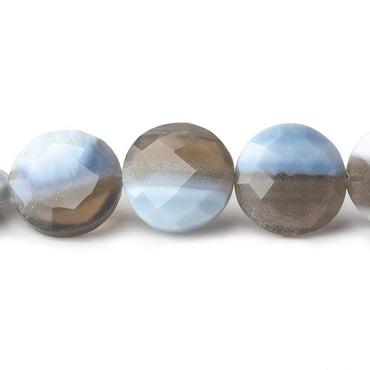 15mm Owyhee Natural Blue Opal faceted coins 8 inch 13 beads A (ONLINE ORDER ONLY)