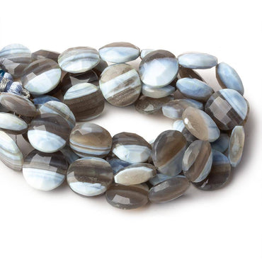 15mm Owyhee Natural Blue Opal faceted coins 8 inch 13 beads A (ONLINE ORDER ONLY)