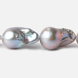 15mm Silver Ultra Baroque Freshwater Pearls 16 inch 16 pcs .8mm drill hole AAA (ONLINE ORDER ONLY)