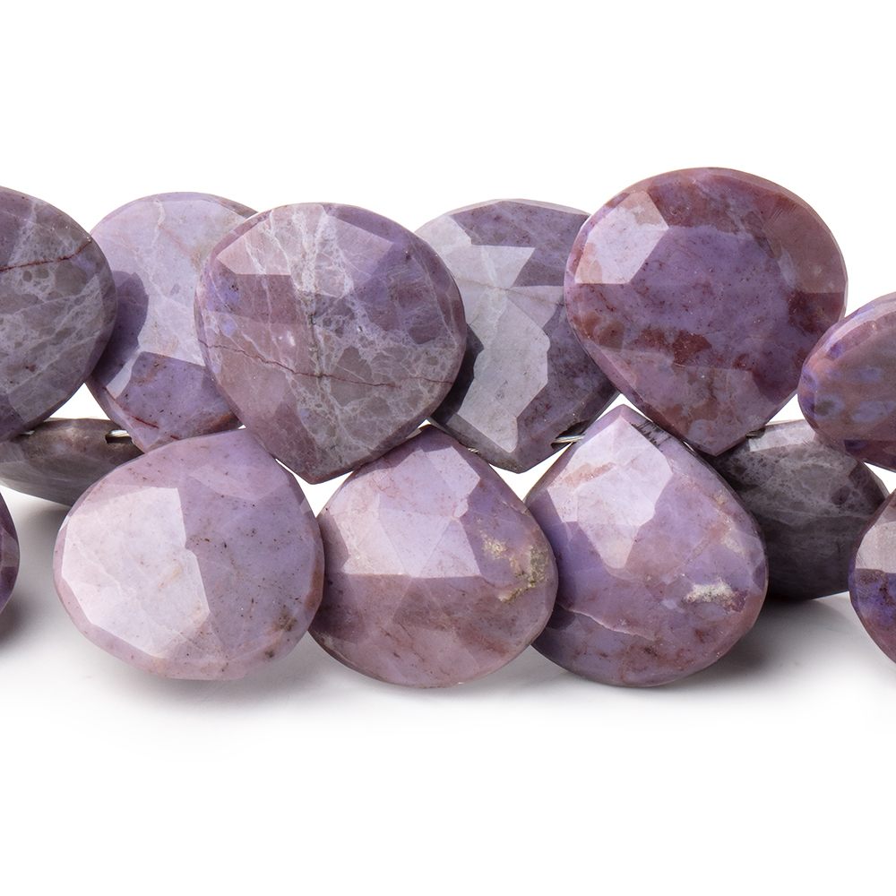 15mm Turkish Purple Jade Faceted Heart Beads 4.5 inch 20 pieces (ONLINE ORDER ONLY)