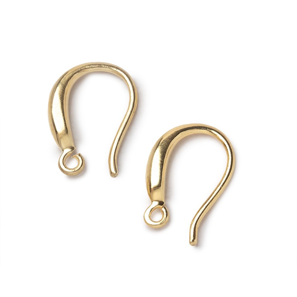 15mm Vermeil Earwire with a Satin Finish Set of 2 pieces (ONLINE ORDER ONLY)