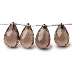15x10-20x12mm Smoky Quartz Faceted Tear Drop Beads 8 inch 14 pieces (ONLINE ORDER ONLY)