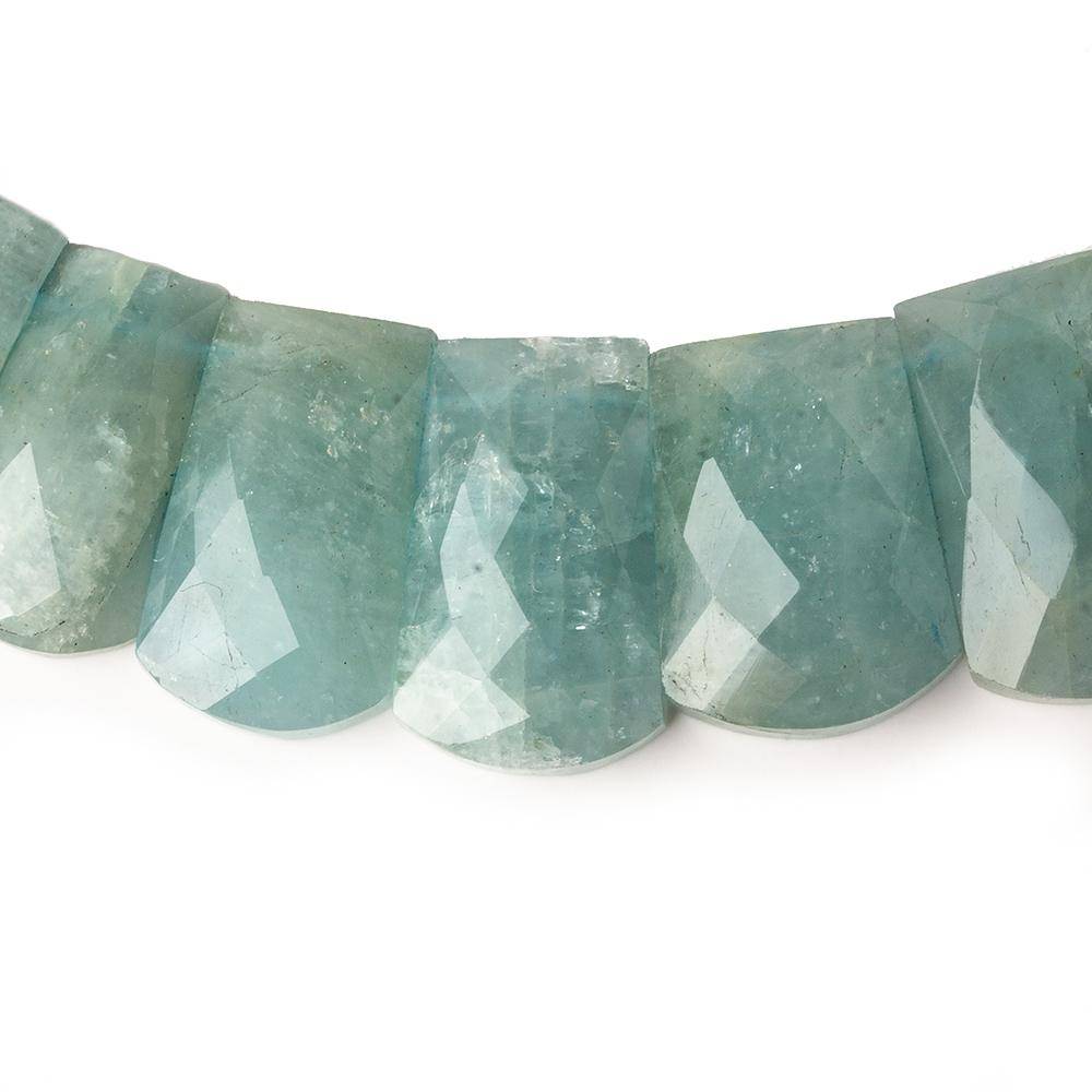 15x10-21x14mm Milky Aquamarine double drilled faceted fancy shape collar 33 beads (ONLINE ORDER ONLY)