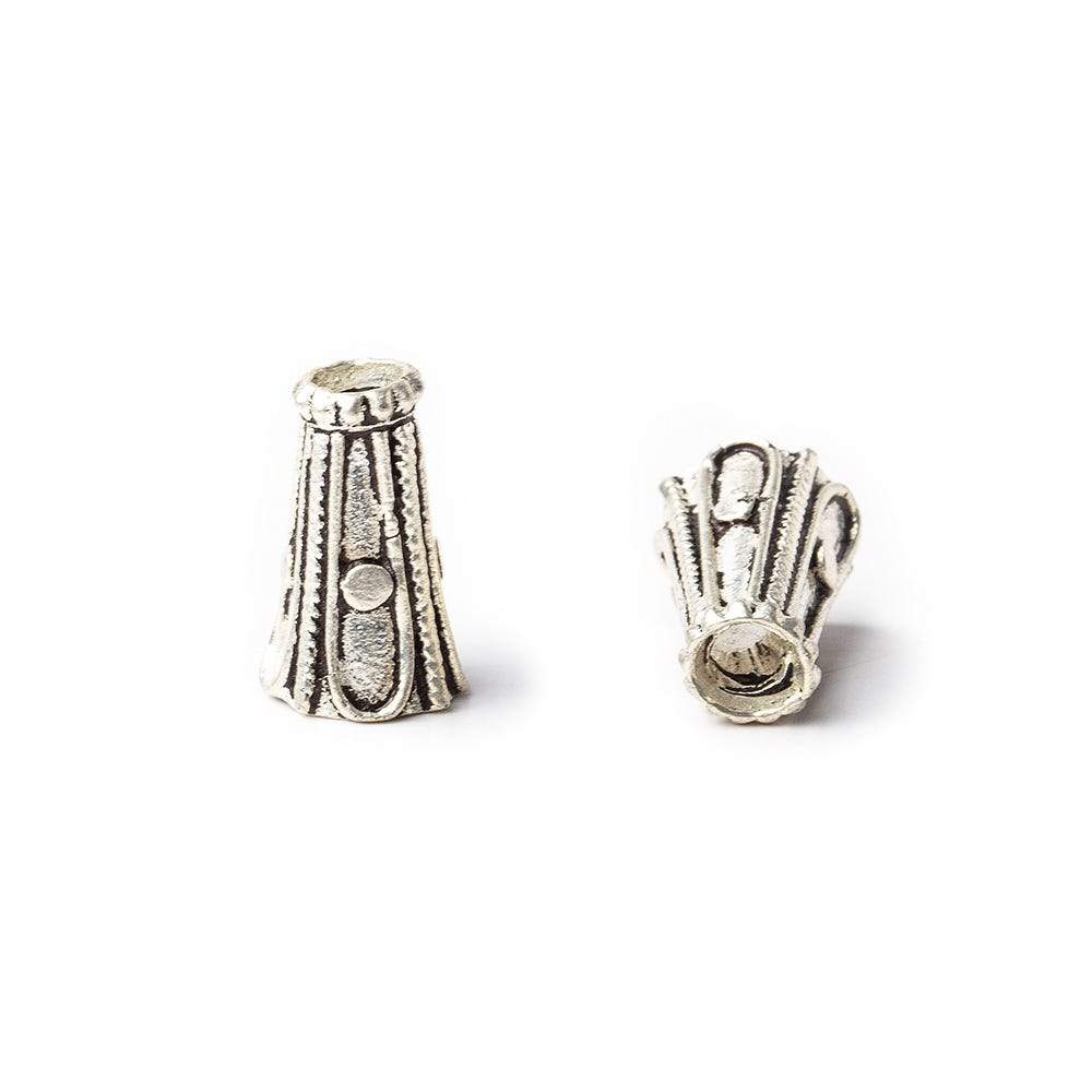 15x10mm Antiqued Sterling Silver Cone 7mm Id 1 piece (ONLINE ORDER ONLY)