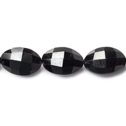 15x10mm Black Onyx straight drilled faceted oval beads 8 inch 14 pieces AAA (ONLINE ORDER ONLY)