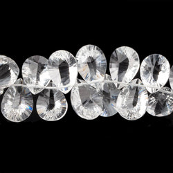 15x10mm Crystal Quartz Double Pavilion Faceted Pear Beads 8 inch 39 pieces (ONLINE ORDER ONLY)