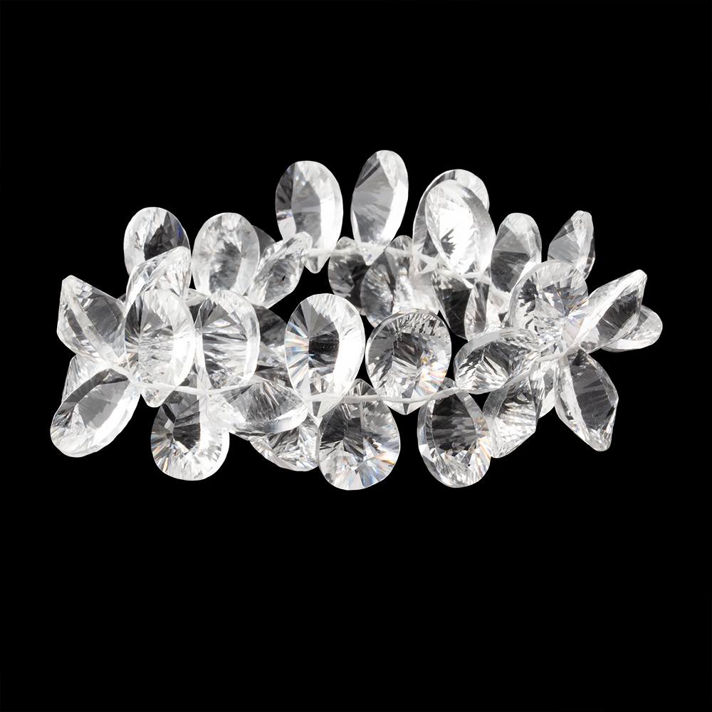 15x10mm Crystal Quartz Double Pavilion Faceted Pear Beads 8 inch 39 pieces (ONLINE ORDER ONLY)