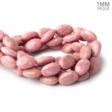 15x10mm Thulite Plain Oval Beads 8 inch 13 pieces A 1mm drill hole (ONLINE ORDER ONLY)