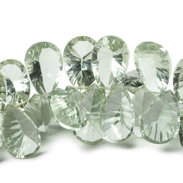 15x10mm Prasiolite Pavilion Faceted Pear Beads 8 inch 49 pieces AAA (ONLINE ORDER ONLY)