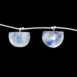 15x11-16x12mm Rainbow Moonstone Faceted Half Moon Beads 6 inch 7 pieces (ONLINE ORDER ONLY)
