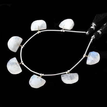 15x11-16x12mm Rainbow Moonstone Faceted Half Moon Beads 6 inch 7 pieces (ONLINE ORDER ONLY)