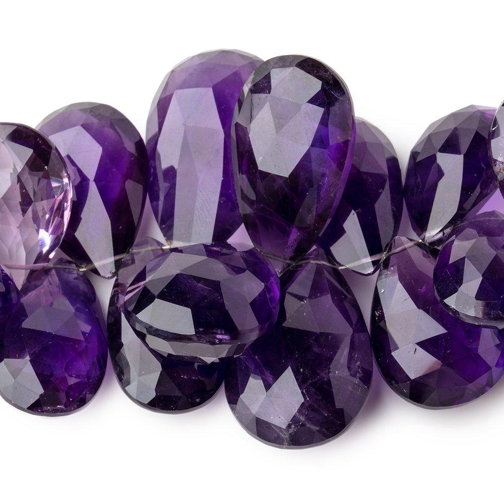 15x11-30x18mm Amethyst Faceted Pear Beads 6 inch 28 pieces AAA (ONLINE ORDER ONLY)