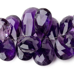 15x11-30x18mm Amethyst Faceted Pear Beads 6 inch 28 pieces AAA (ONLINE ORDER ONLY)