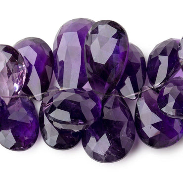 15x11-30x18mm Amethyst Faceted Pear Beads 6 inch 28 pieces AAA (ONLINE ORDER ONLY)
