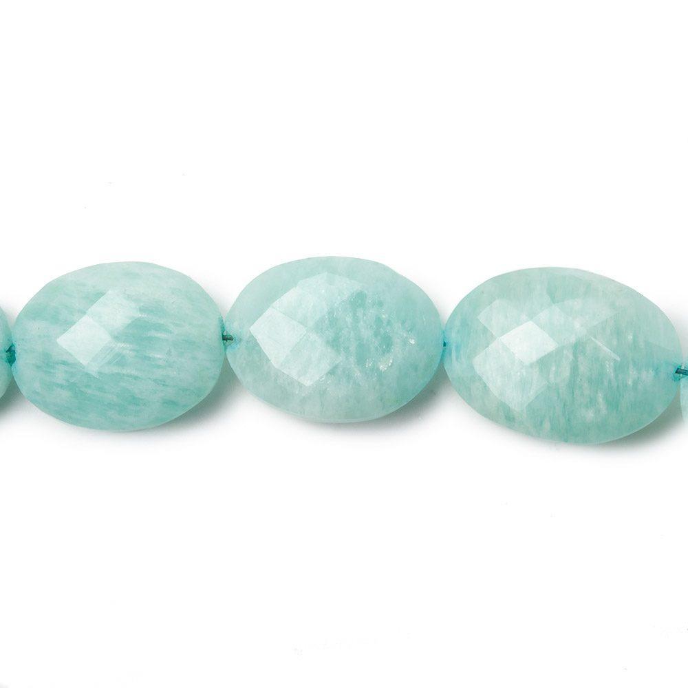15x11mm - 17x12mm Amazonite Straight Drilled Faceted Oval Beads 8 inch 12 pieces (ONLINE ORDER ONLY)