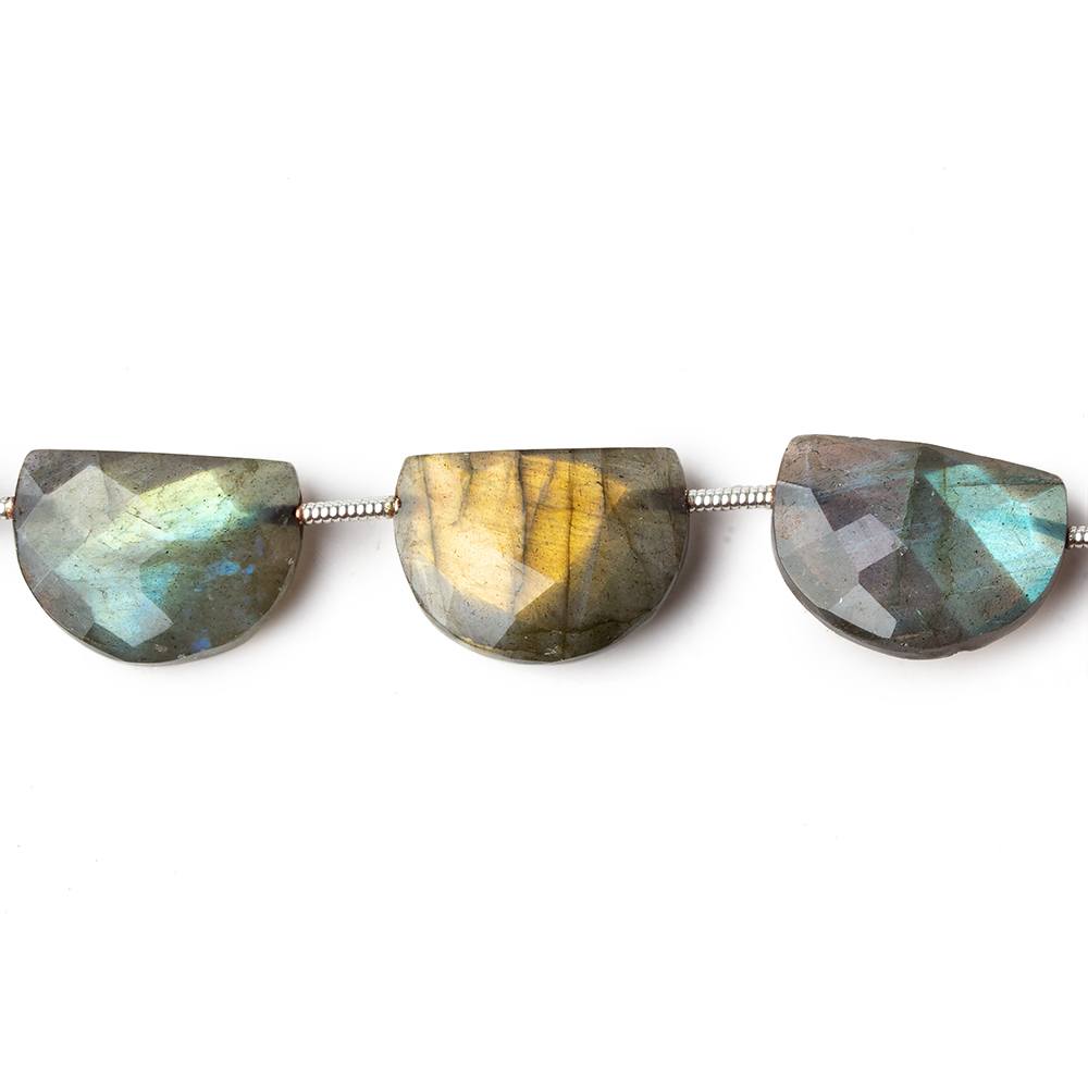 15x11mm Labradorite east west faceted half moon beads 8 inch 10 beads (ONLINE ORDER ONLY)