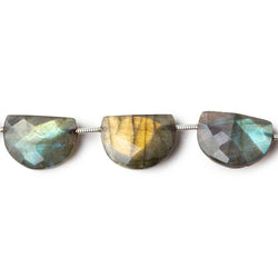 15x11mm Labradorite east west faceted half moon beads 8 inch 10 beads (ONLINE ORDER ONLY)
