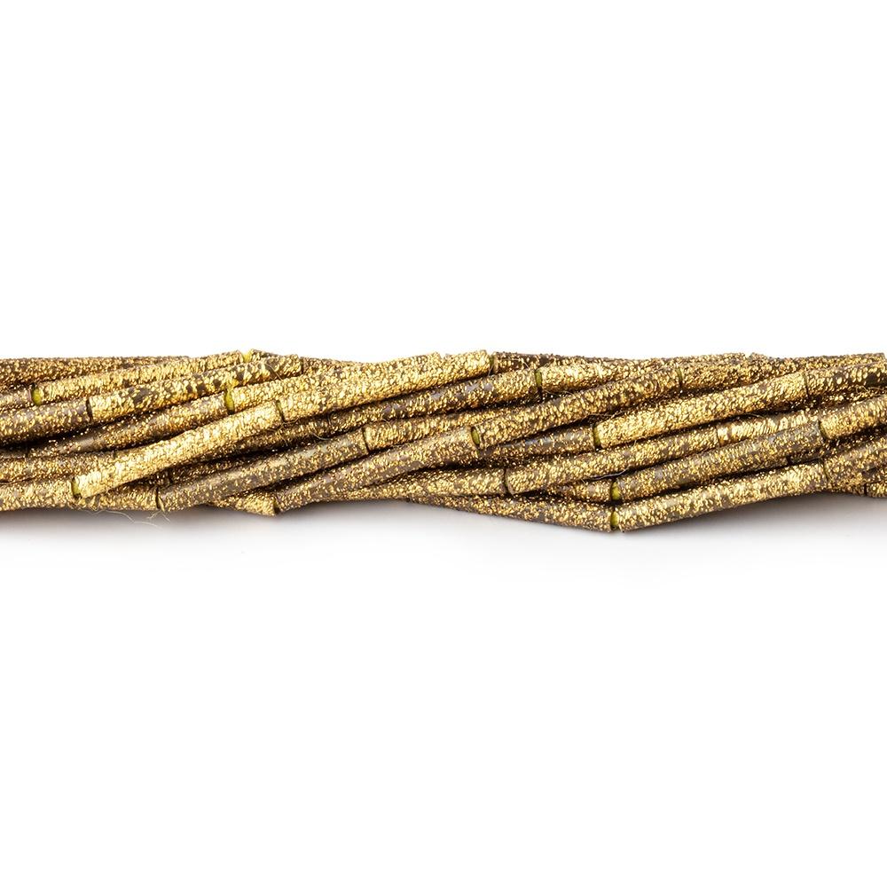1.5x11mm Textured Brass Tube Bead 8 inch 17 beads (ONLINE ORDER ONLY)