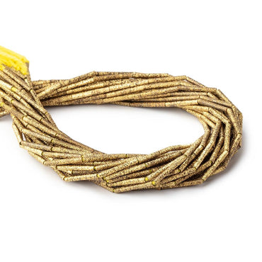 1.5x11mm Textured Brass Tube Bead 8 inch 17 beads (ONLINE ORDER ONLY)