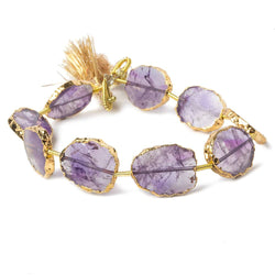 15x12-16x12mm Gold Leafed Amethyst straight drilled Slices 7 inch 9 beads (ONLINE ORDER ONLY)