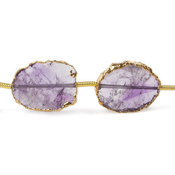 15x12-16x12mm Gold Leafed Amethyst straight drilled Slices 7 inch 9 beads (ONLINE ORDER ONLY)