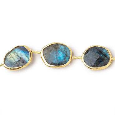 15x12-16x13mm Vermeil Bezel Labradorite Faceted Nugget Beads 8 inch 10 pieces (ONLINE ORDER ONLY)