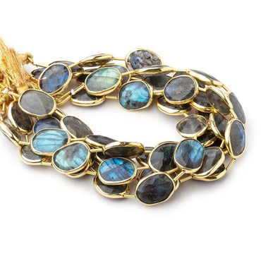 15x12-16x13mm Vermeil Bezel Labradorite Faceted Nugget Beads 8 inch 10 pieces (ONLINE ORDER ONLY)