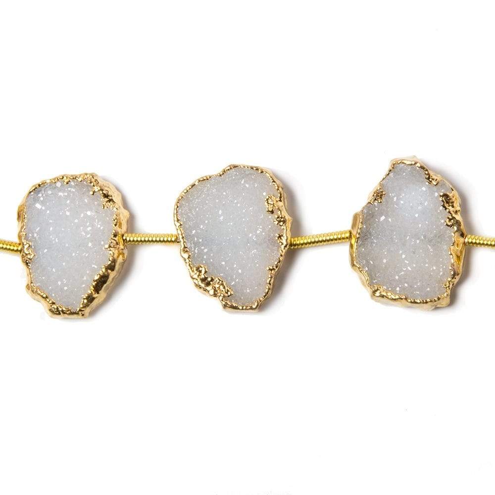 15x12mm-16x13mm Gold Leafed Creamy White Drusy Strand 7 inch 10 pieces (ONLINE ORDER ONLY)