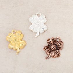 15x12mm Flower Pendant Charm Set of 4 pieces (ONLINE ORDER ONLY)