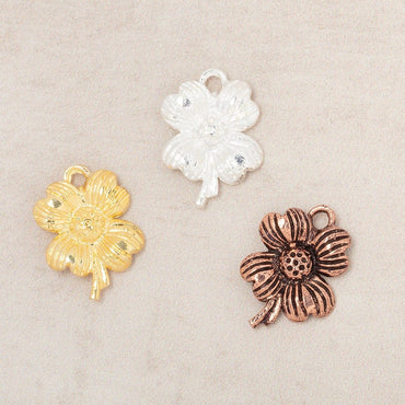 15x12mm Flower Pendant Charm Set of 4 pieces (ONLINE ORDER ONLY)