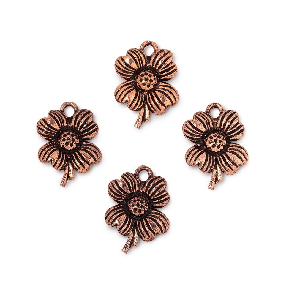 15x12mm Flower Pendant Charm Set of 4 pieces (ONLINE ORDER ONLY)