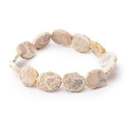 15x12mm Fossil Coral Straight Drilled Slice Beads 8 inch 13 pieces (ONLINE ORDER ONLY)