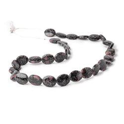 15x12mm Ruby Red Spinel in Biotite Plain Oval Beads 18 inch 31 pieces (ONLINE ORDER ONLY)