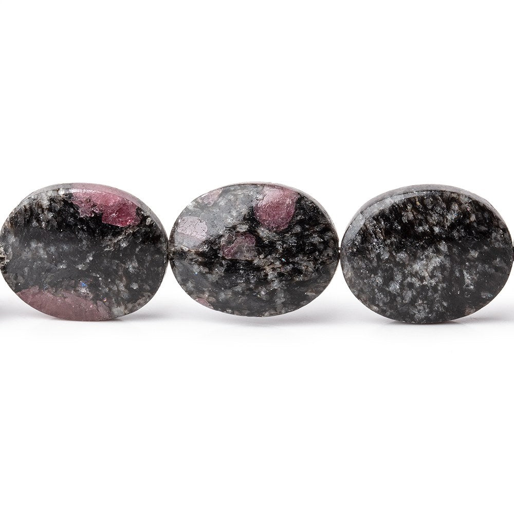 15x12mm Ruby Red Spinel in Biotite Plain Oval Beads 18 inch 31 pieces (ONLINE ORDER ONLY)