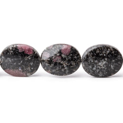 15x12mm Ruby Red Spinel in Biotite Plain Oval Beads 18 inch 31 pieces (ONLINE ORDER ONLY)