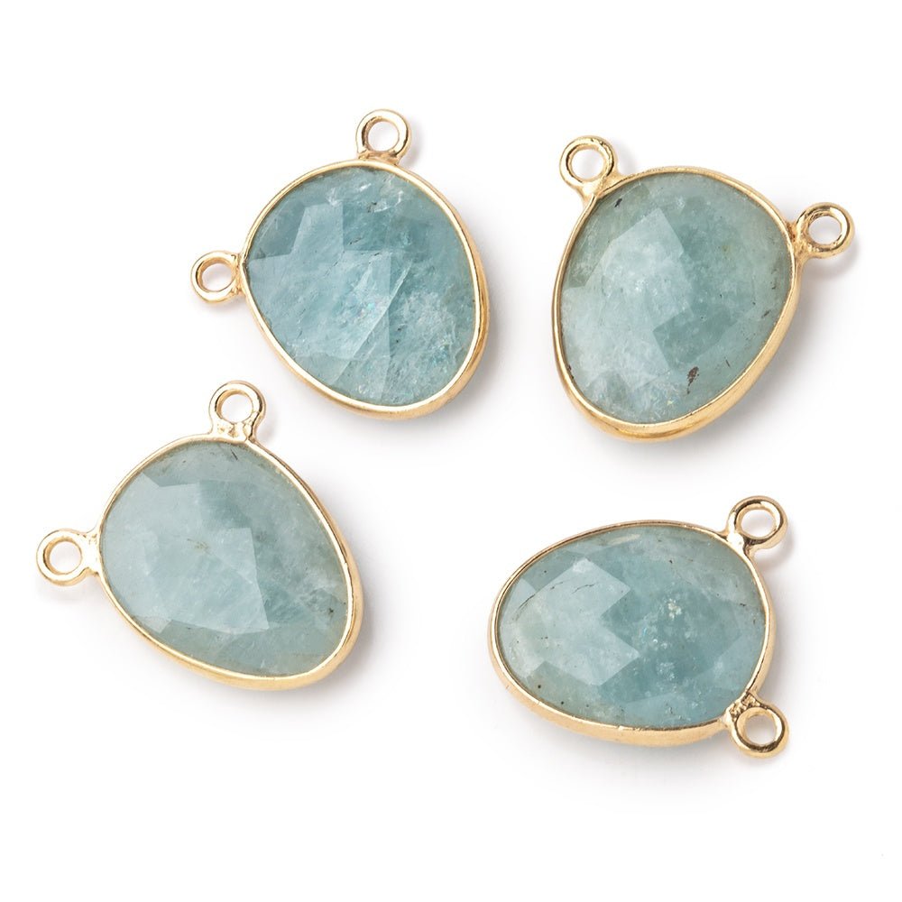 15x12mm Vermeil Bezel Aquamarine Faceted Nugget Connector 1 piece (ONLINE ORDER ONLY)