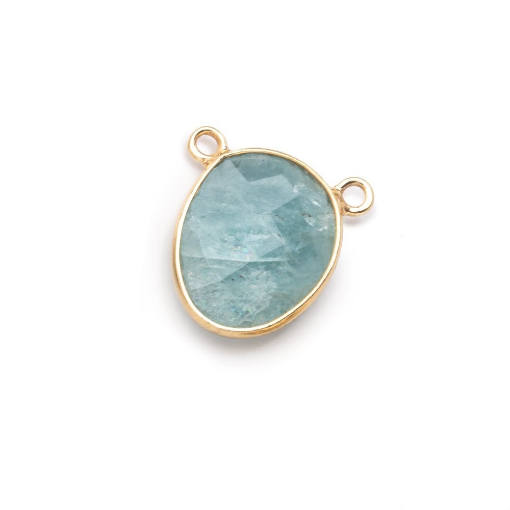 15x12mm Vermeil Bezel Aquamarine Faceted Nugget Connector 1 piece (ONLINE ORDER ONLY)
