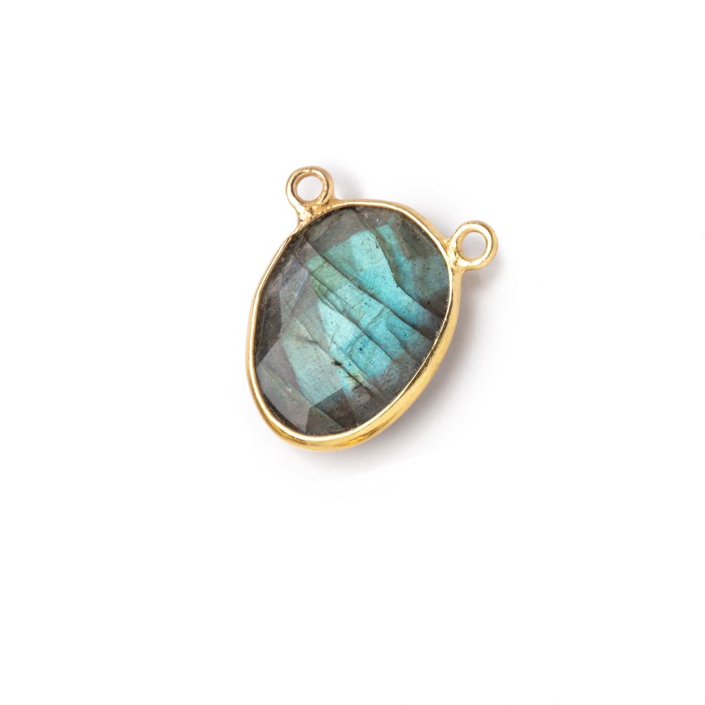 15x12mm Vermeil Bezel Labradorite Faceted Nugget Connector 1 piece (ONLINE ORDER ONLY)