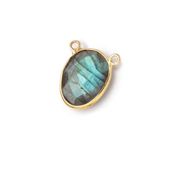 15x12mm Vermeil Bezel Labradorite Faceted Nugget Connector 1 piece (ONLINE ORDER ONLY)