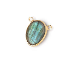 15x12mm Vermeil Bezel Labradorite Plain Nugget Connector 1 piece (ONLINE ORDER ONLY)