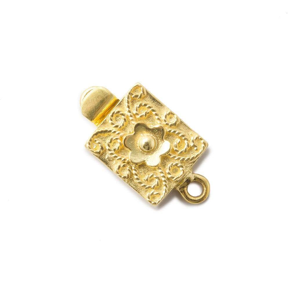 15x12mm Vermeil Box Clasp Flower Finding 1 piece (ONLINE ORDER ONLY)