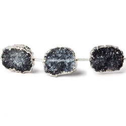 15x13-16x13mm Silver Leafed Grey Black Drusy Strand 4 inch 5 pieces (ONLINE ORDER ONLY)