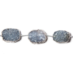 15x13-16x13mm Silver Leafed Grey Black Drusy Strand 4 inch 5 pieces (ONLINE ORDER ONLY)
